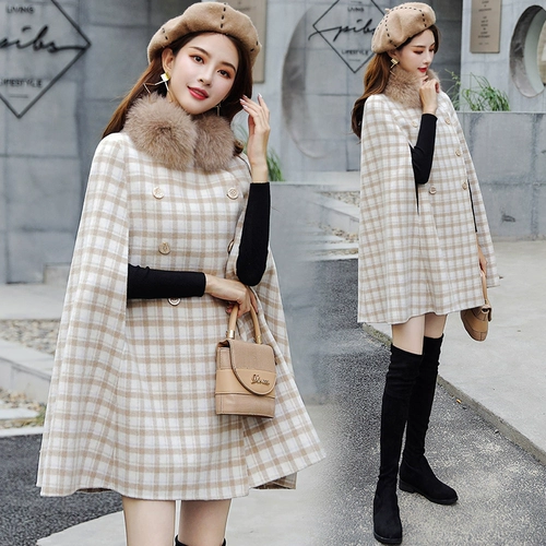 Плащ, шерстяное пальто, длинная осенняя куртка, накидка, средней длины, коллекция 2021, подходит для подростков