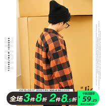 Boys plaid shirt cotton jacket spring long sleeve top childrens clothing thin cotton loose cotton long sleeve tide