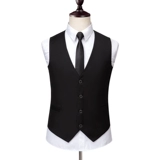 Трендовый костюм для отдыха, мужской жилет, пиджак классического кроя в английском стиле, в корейском стиле