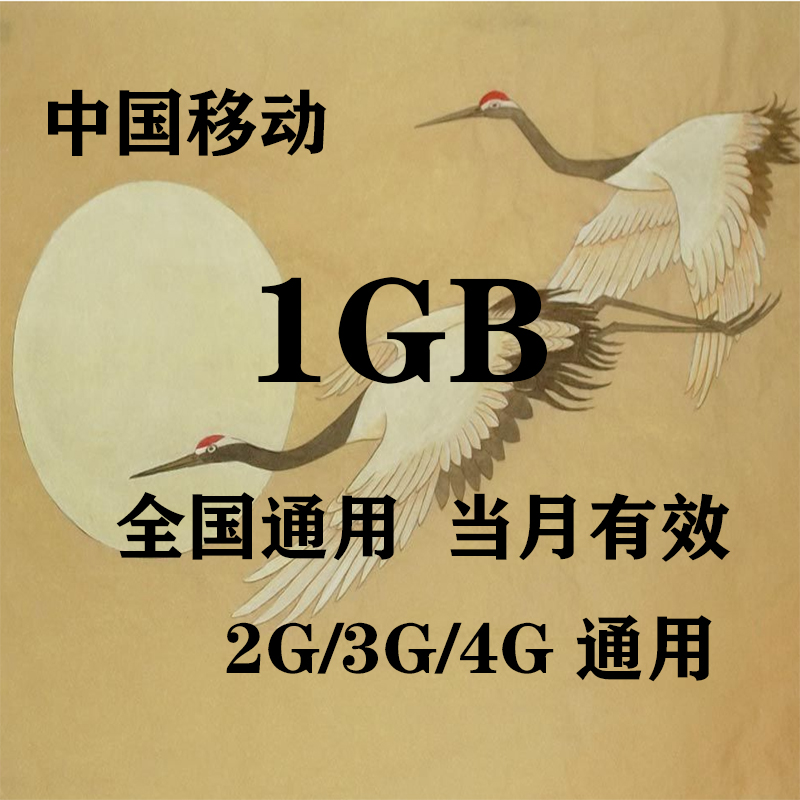 Guangxi Mobile 1GB National Traffic Monthly Pack valid for the month without speed - up function