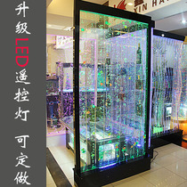 Acrylic curtain wall running water bubble water curtain screen porch partition living room Fish Tank medium aquarium customized