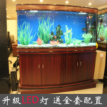 Fish tank aquarium 1 2 meters 1 5 meters 1 8 meters ecological filter curved arch glass goldfish tank customized