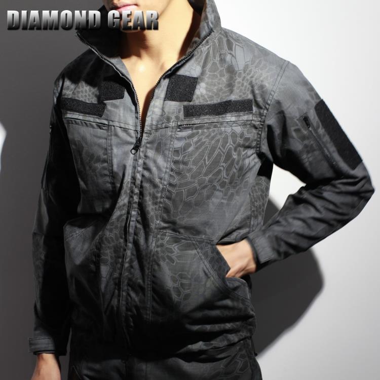 Xenomorph Soldier Autumn Winter Black Python Pattern Camouflage Army Fan Tactical Jacket Outdoor Men Wear-Resistant Scratch-Resistant Multifunctional Clothing Suit