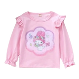 Весенние приятные телу хлопковые блестки для ногтей, детский лонгслив, футболка, рукава фонарики