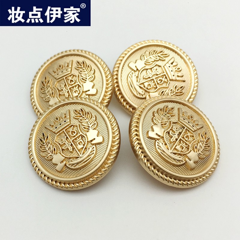 High-end metal coat buttons Gold round suit buttons Suit cufflinks Clothes jacket windbreaker buttons All-match