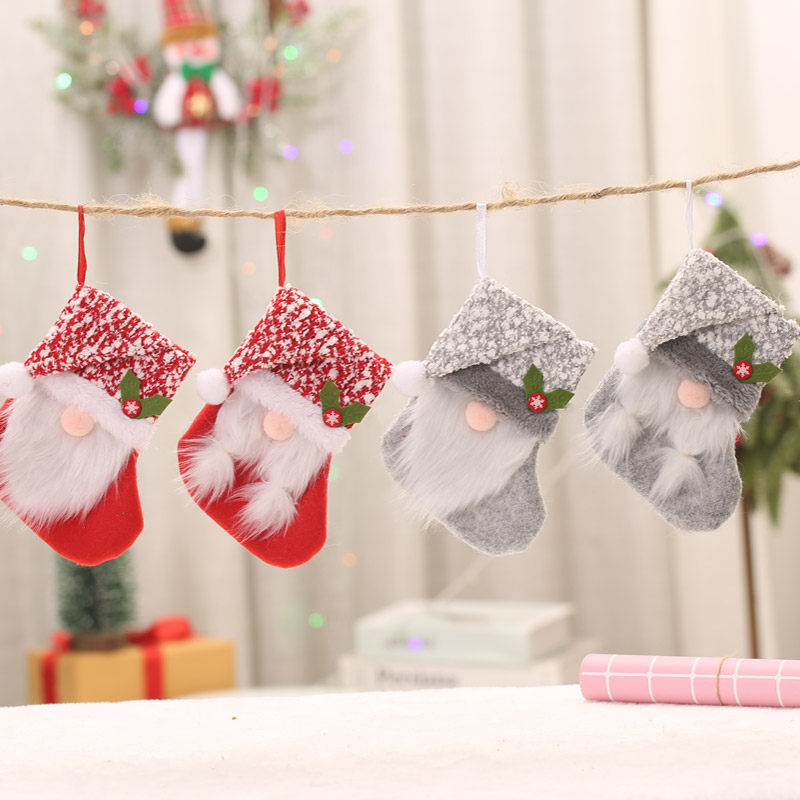 Christmas decorations unwoven wool knit cap Christmas Sox candy bag No face Rudolf Jr. Christmas Sox