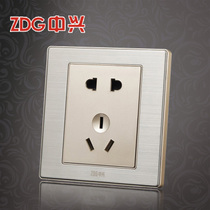 ZDG ZTE switch B8 champagne gold stainless steel brushed press with switch panel five-hole 86 type concealed