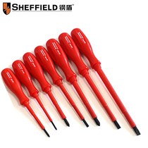 Steel shield insulated screwdriver 7 pieces VDE insulated and pressure-resistant screw batch set with replaceable head cross flower screwdriver set