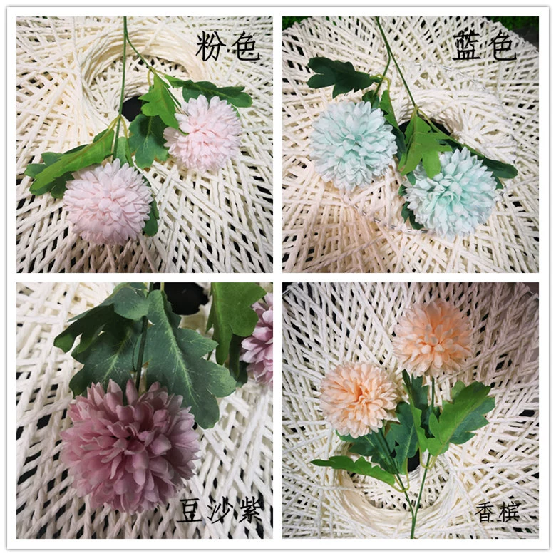 Mô phỏng Hyacinth Hydrangea Dandelion Onion Ball Home Living Room Trang trí Hoa Đặt hoa Hoa giả Hình xăm - Hoa nhân tạo / Cây / Trái cây đào đông đỏ giả