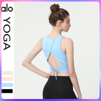 Alo yoga authentic vest woman tightly skinny fitness without sleeve yoga T-shirt short recite running fitness suit