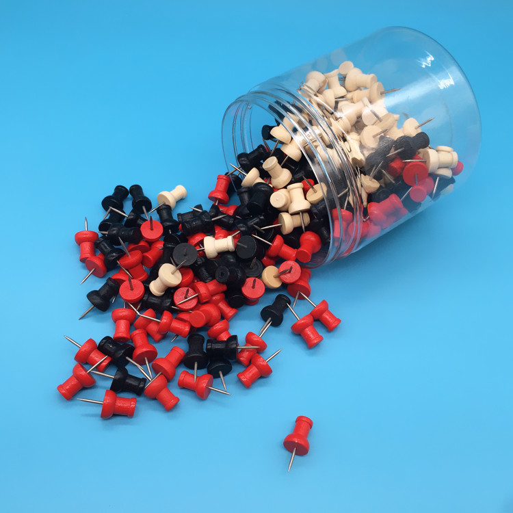 New canned thumbtacks, wooden colored I-shaped nails, small cork nails, three-color mixed, single-color 280 pieces