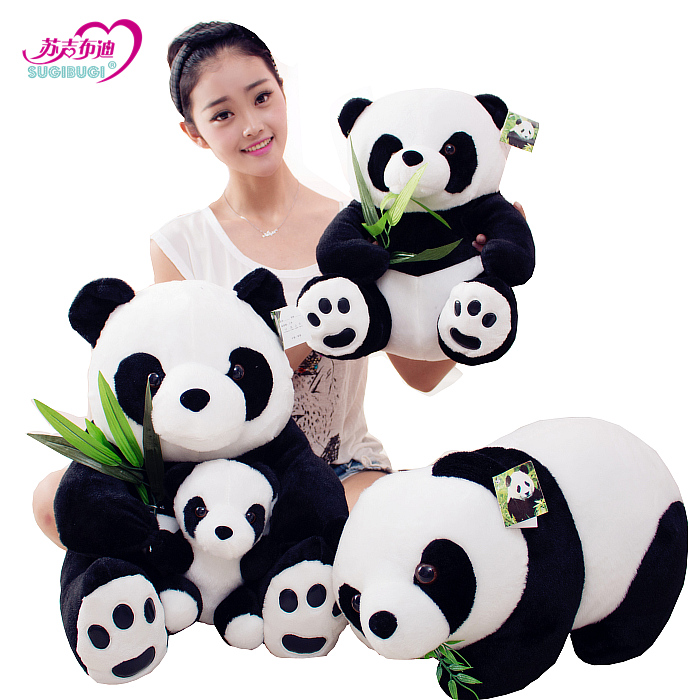 Panda doll plush toy black and white cute big hug bear bed sleep doll send girlfriend birthday gift