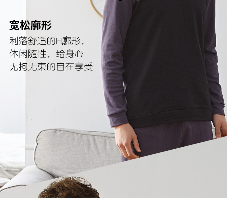 Mùa thu mới của nam giới dịch vụ nhà một mảnh đồ ngủ hàng đầu cotton thoáng khí hai mặt cotton dài tay mặc giản dị do ngu