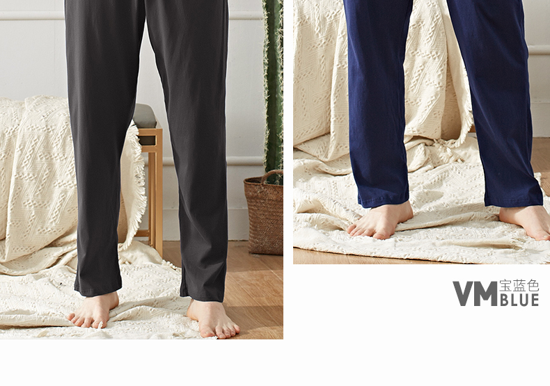 Mùa hè quần ngủ nam quần cotton lỏng cộng với phân bón XL quần nhà thông thường cotton nhà quần mỏng điều hòa quần quần jean ống rộng nam