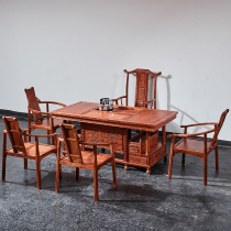 Mahogany peony tea table Hedgehog rosewood GB Rosewood whole coffee table Living room tea set tea chair combination new