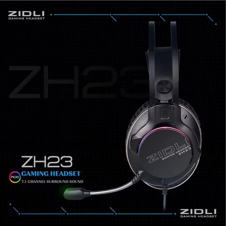 ZIDLI magnetic power ZH23 wire-controlled Internet cafe USB7 1-channel headset e-sports eating chicken game RGB headset