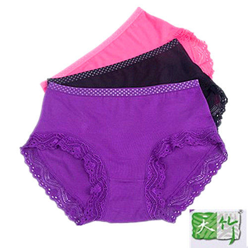 Promotion Bamboo Fiber Ladies Underwear Meting Fang 0515 lace side medium-high waist large size comfortable and soft 8 strips