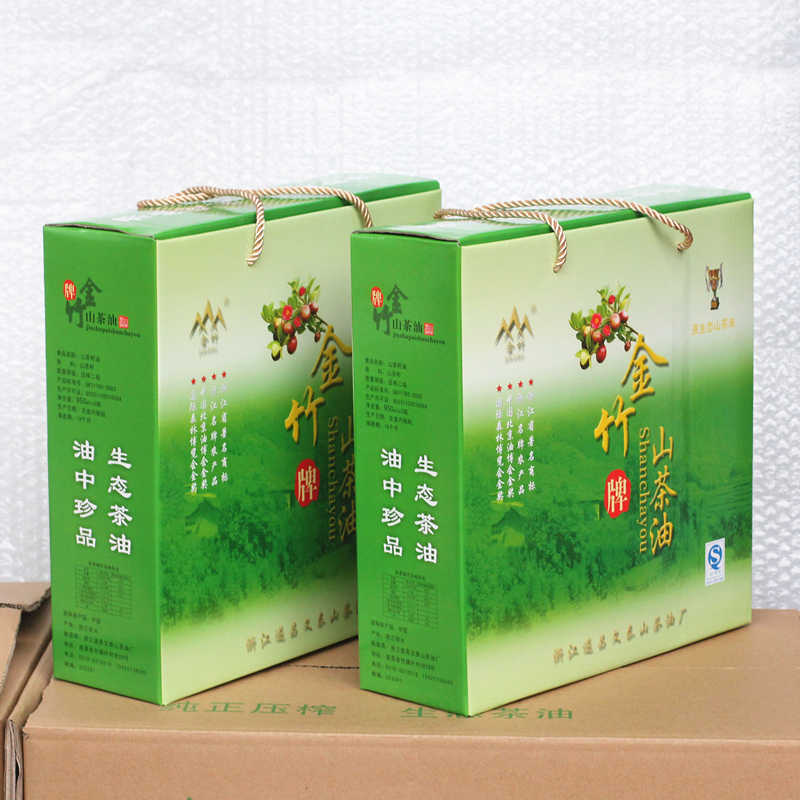 Oil Expo Gold Award Tueschengjin Zhuanzhu Mountain Tea Oil Natural edible oil 5 Listen gift box Jiang Zhejiang Shanghai