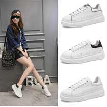 The first layer of leather 2021 new spring caori mcqueen white shoes womens shoes thick-soled muffin tide casual board shoes
