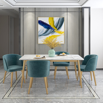 Rock plate dining table Modern simple household small apartment net red Nordic marble dining table and chair combination rectangular