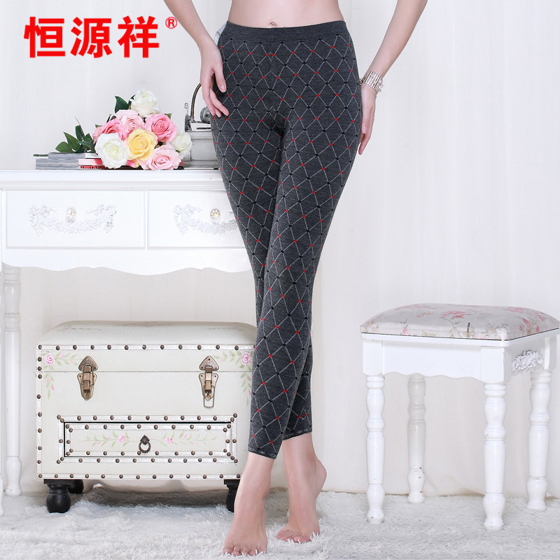 Hengyuanxiang women's wool pants autumn and winter thickened cotton pants self-cultivation elastic belly fashion underwear warm pants women