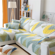 Winter sofa cushion non-slip plush Nordic minimalist cushions Sub-thickened leather sofa cover backrest towels universal