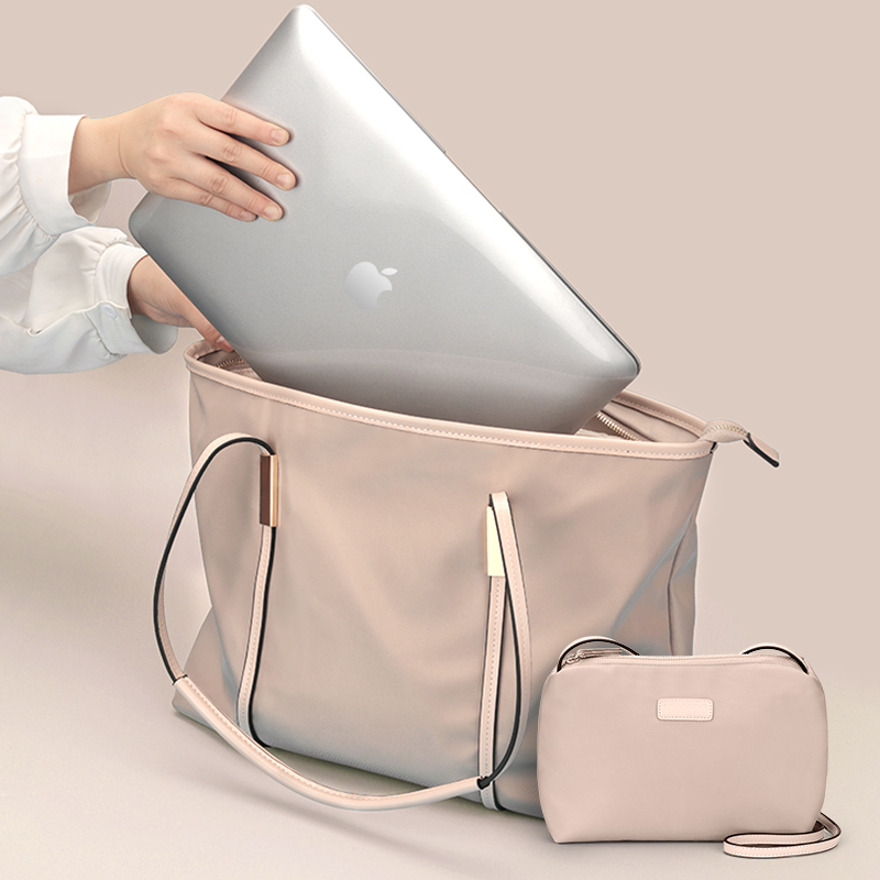 Computer bag 14 inch woman Single shoulder handheld notebook new application Apple Xiaomi 13 3 Huawei 15 points 6iPad bag good looking large capacity minimalist fashion shockproof canvas commuter special bag