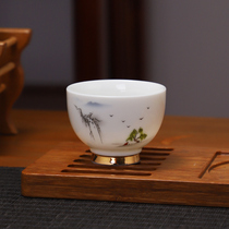Chinese kung fu small tea cup Master Cup creative Cup Tea white porcelain tea set home high-grade tea cup
