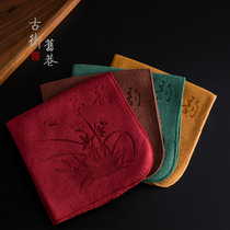 Absorbent large cotton and linen tea towel cloth special towel pad Tea ceremony tea set Tea table tablecloth matcha cloth small square towel high-end