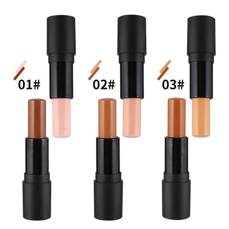 High-gloss repair stick double-headed two-color shadow stick concealer makeup brightening pen burst in stock