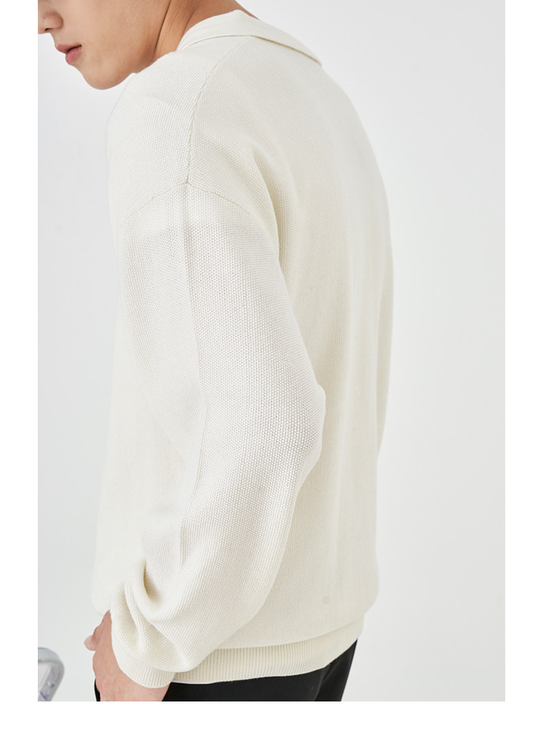 Весенняя шерстяная футболка polo, лонгслив, базовый мужской свитер, коллекция 2021, тренд сезона, свободный крой 