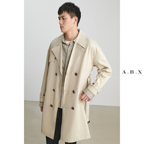 2022 Spring new suits collar Trench Wind clothes Mens in Korean version trendy mens spring and autumn double-row buttoned jacket