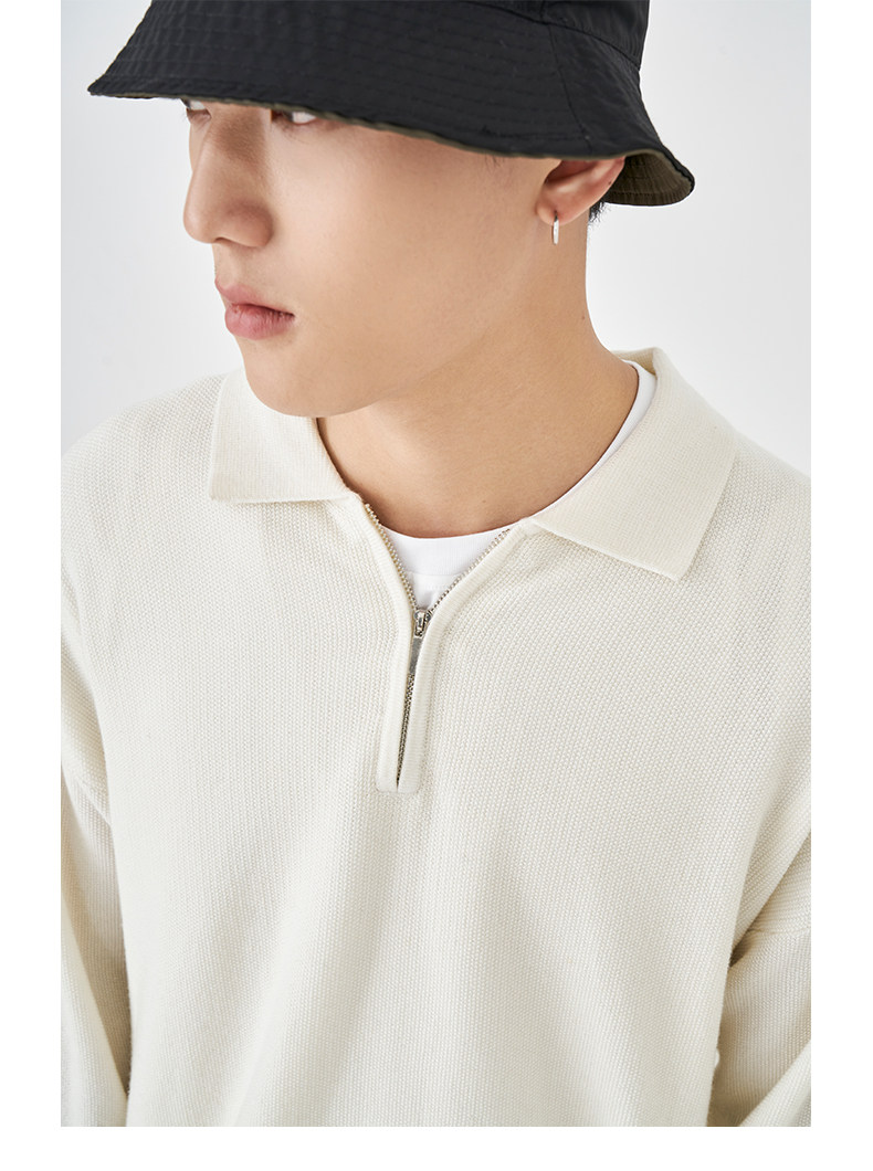 Весенняя шерстяная футболка polo, лонгслив, базовый мужской свитер, коллекция 2021, тренд сезона, свободный крой 