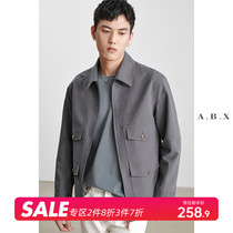 Spring new heavy pound pure cotton multi-pocket tooling jacket male loose Korean version trendy spring autumn mens casual jacket