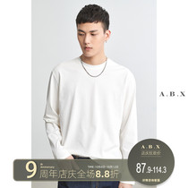 Autumn Cotton Long Sleeve T-shirt Men Loose Joker Men Men Round Neck Summer Thin Short Sleeve Solid Color Joker base shirt