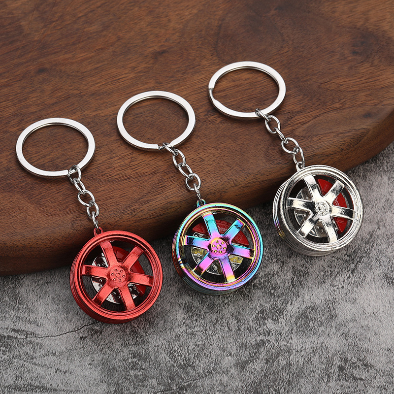 New Metal Wheel Hub Caliper Keychain Ring Creative Car Modification Keychain Men's and Women's Small Gift Pendant Gift New Metal Wheel Hub Caliper Keychain Ring Creative Car Modification Keychain Men's and Women's Small Gift Pendant Gift