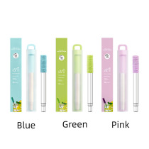 Cross-border e-commerce 304 stainless steel telescopic straws portable foldable straws solid color silicone straws