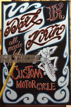 Kustom China hand-painted Kanban American locomotive retro signature custom sign paint