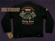Lucky 13 jacket motorcycle embroidery sandwich Old School Tattoo American tooling retro