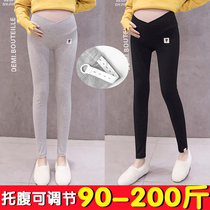  Plus fat plus size 200 kg pregnant women spring and autumn low-waist leggings fashion all-match cross-belly pants autumn trousers