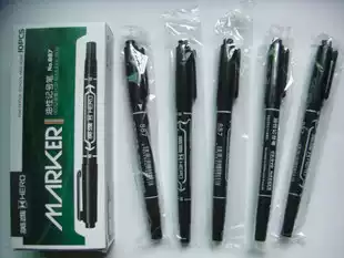 Hero 887 Oily marker pen Hero small double head drawing Hook pen marker pen CD pen black blue red