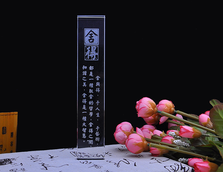 Crystal thị trấn giấy cai trị máy tính để bàn sáng tạo đồ trang trí tùy chỉnh Wenquan bốn kho báu thư pháp cung cấp món quà kỷ niệm tốt nghiệp đồ trang trí nội thất