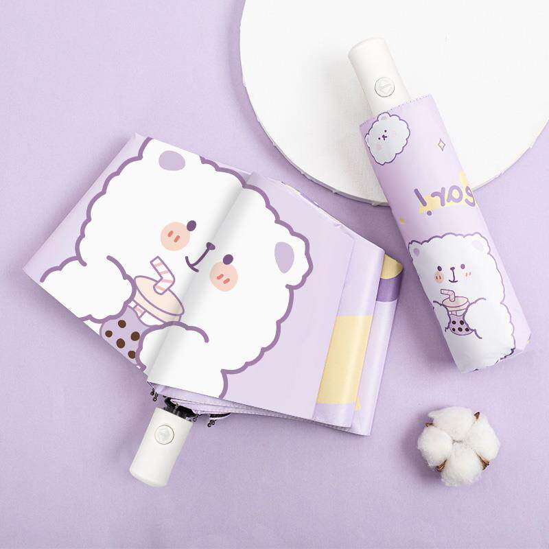 Japanese ZD umbrella female clear and rain dual-use full automatic folding sunscreen sunscreen for sun protection and anti-ultraviolet five-fold sunshade