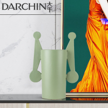 Wabi-sabi wind creative vase fresh green home decoration living room TV cabinet porch hanging ear cylinder flower arrangement