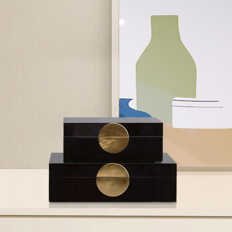 New Chinese jewelry storage box modern home accessories light luxury model room sample house display center display box soft decoration box