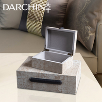 Home Silent Wind First Accessories Box Leather Modern New Chinese Style Cupola for the House Decoration Case Bedroom Soft Adornment Containing box