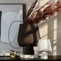 Nordic minimal black and white ceramic vase living room dining room TV cabinet decoration fittings array