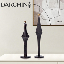 Modern creative model room desktop decoration in black light luxury living room TV cabinet hotel soft decoration