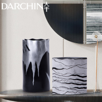 Creative light luxury ceramic vase electroplating texture home accessories villa model living room TV cabinet flower ornaments