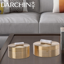 Light extravagant copper storage box gold creative marble round containing box-like plate Modern soft decorative case swinging pieces